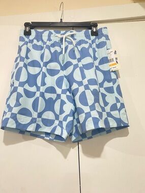 Trunks Surf & Swim Trunks board shorts Mens small Blue mesh lined waist